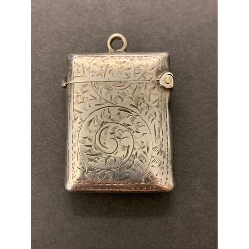 239 - A silver vesta hallmarked for Chester 1900, weight approx. 14.5g