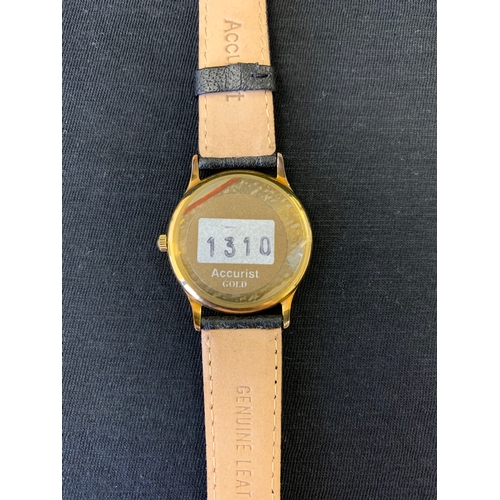 251 - A vintage 9ct gold Accurist mens wristwatch, boxed with instructions (non running, needs battery)