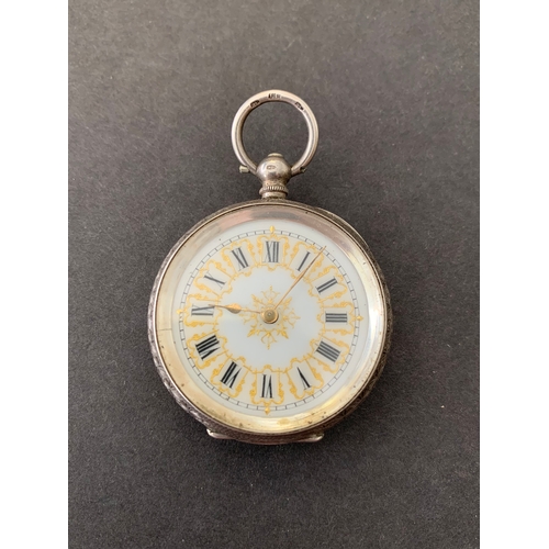 297 - A small silver ladies pocket watch, 34mm