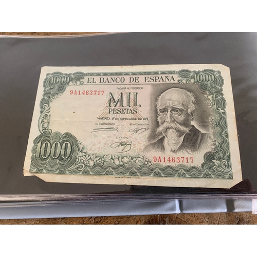 302 - An album of mixed bank notes, French, German plus others