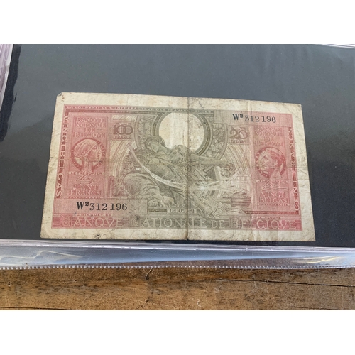 302 - An album of mixed bank notes, French, German plus others