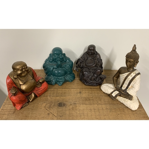 322 - Four resin Buddha figures