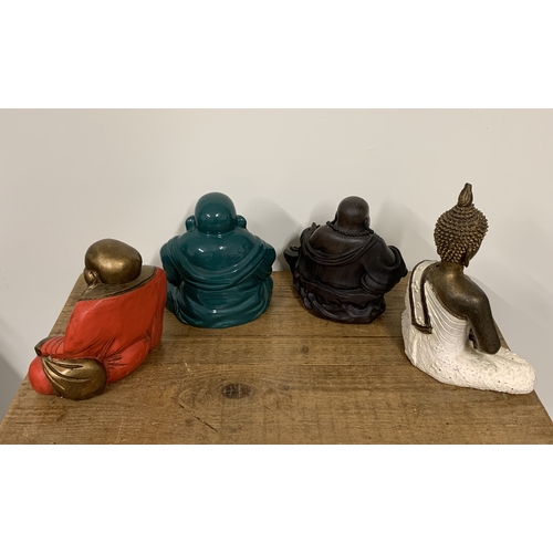 322 - Four resin Buddha figures