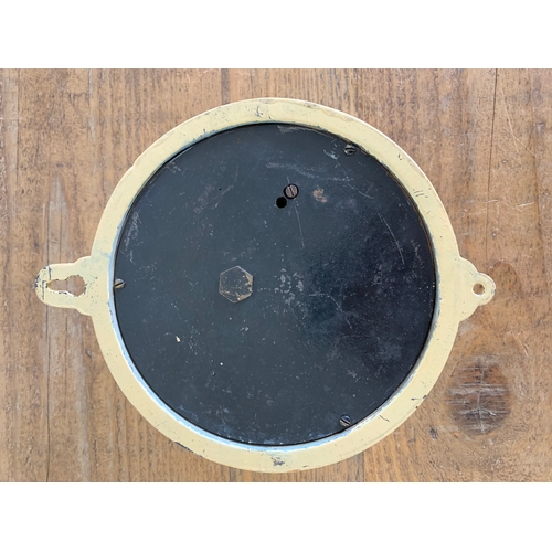 38 - A late Victorian 'The Life-Buoy' aneroid bulkhead marine barometer, most likely by Dolland c1895, br... 