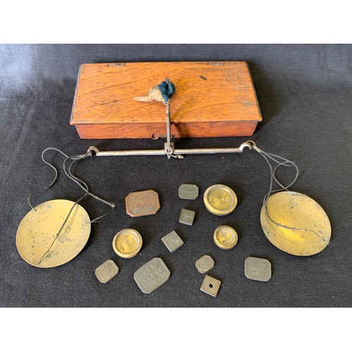 4 - A set of antique coin balance scales