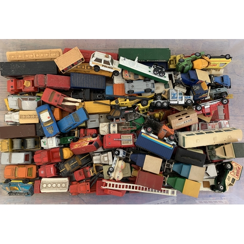 55 - Mixed vintage die cast vehicles including Corgi, Matchbox etc (all in play worn condition)