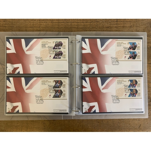 90 - A full set in Royal Mail album: London 2012 Gold Medal Winners Para Olympics FDC's, 34 envelopes