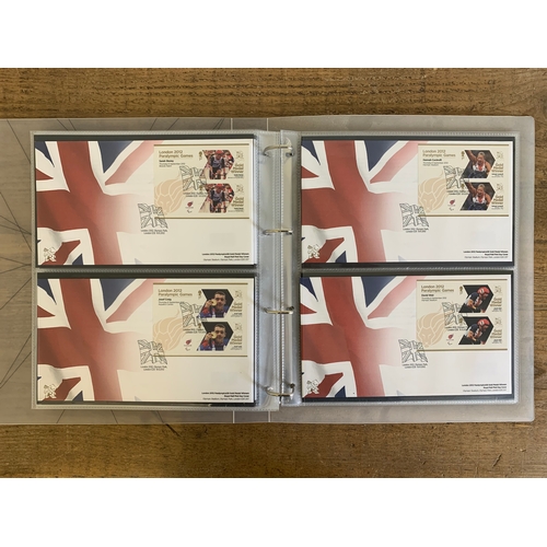 90 - A full set in Royal Mail album: London 2012 Gold Medal Winners Para Olympics FDC's, 34 envelopes