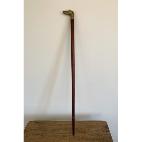 97 - A vintage dog head walking stick