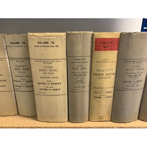 151 - An extensive collection of approx. 60 Coates's Herd Books from early 1900 to the 1950's from the sho... 