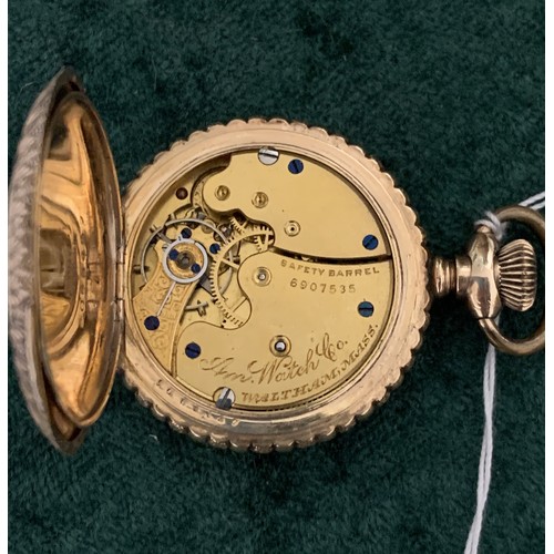 346 - A vintage Waltham pocket watch (as found and no glass)