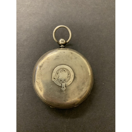 110 - An antique silver full hunter pocket watch, approx. 48mm (no crystal)