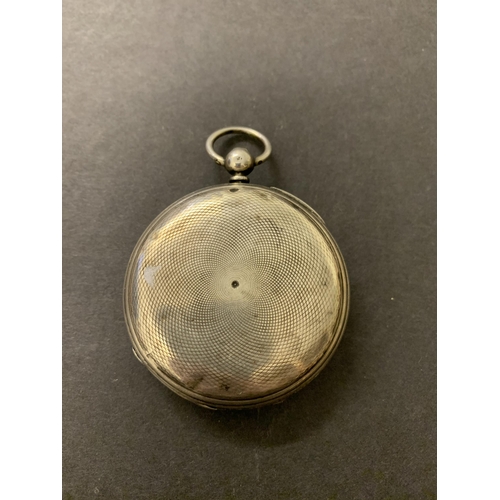 110 - An antique silver full hunter pocket watch, approx. 48mm (no crystal)