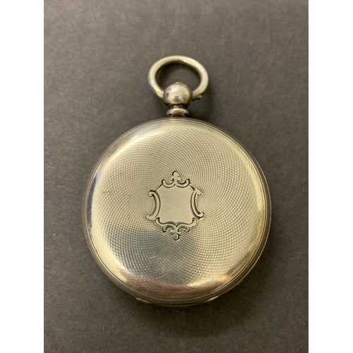 111 - An antique silver full hunter pocket watch, inscription inside reads 'William H Mills, 172 Oxford St... 