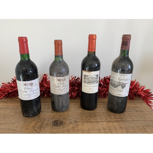 2 - Four bottles of vintage French red wine including 2003 Chateau La Cardonne, 1996 Chateau Segonzac, 1... 