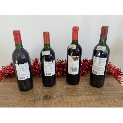 2 - Four bottles of vintage French red wine including 2003 Chateau La Cardonne, 1996 Chateau Segonzac, 1... 