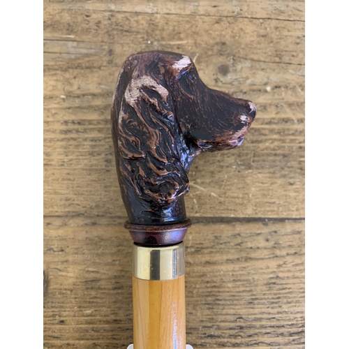 203 - A dogs head walking cane