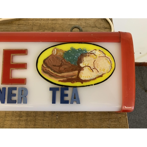 204 - A vintage light box sign, reads 'Cafe, Breakfast, Dinner, Tea', this is a collectors item only and h... 