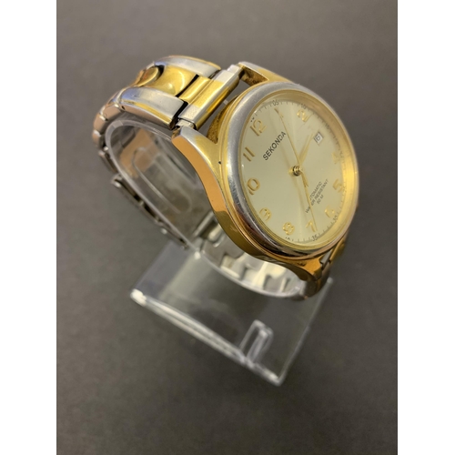 284 - A Sekonda Automatic gents wristwatch, water resistant 50m (scratches to glass, running at the time o... 