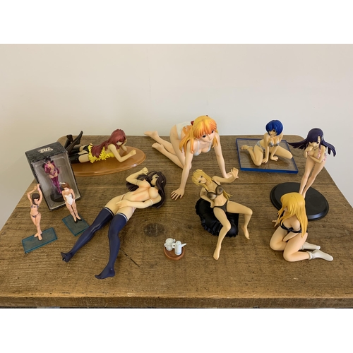 293 - A selection of Japanese PVC erotic Anime figurines, small Dead or Alive Xtreme Beach Volleyball, DC ... 