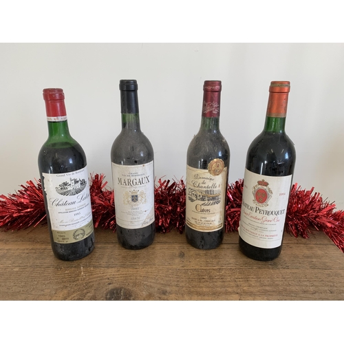 3 - Four bottles of vintage French red wine including 1995 Chateau Latour, 2002 Margaux, 1999 Domaine De... 