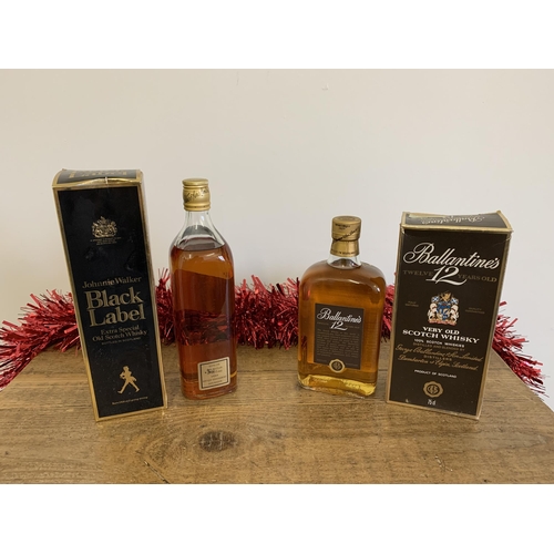 43 - A boxed Johnnie Walker Black Label 'Extra Special' whisky plus a boxed Ballantine's 12 year old whis... 