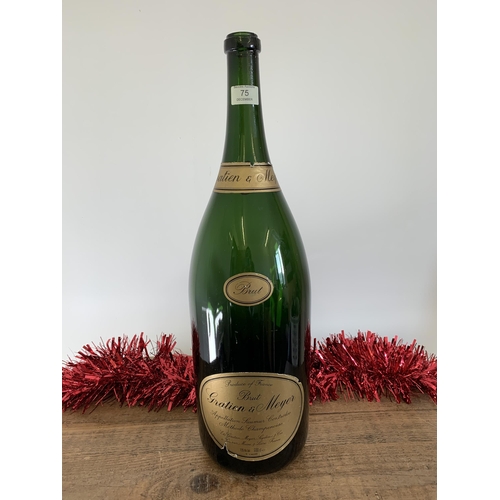 75 - An empty Gratien & Meyer Jeroboam champagne bottle, held 600cl or 4 litres