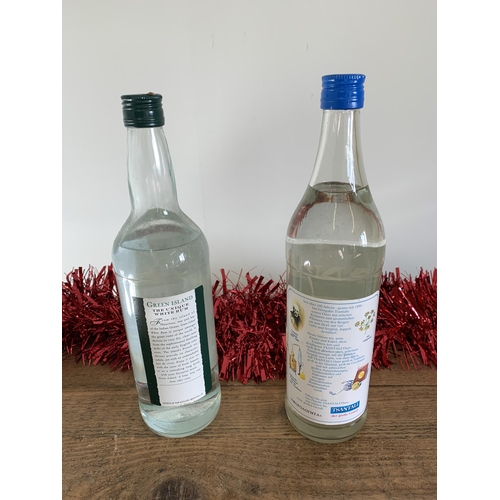 9 - A one litre Green Island Mauritius Superior white rum plus a Tsantali Greek ouzo