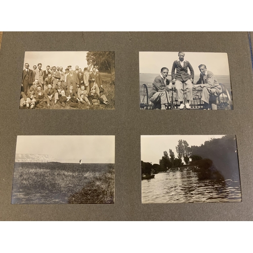 98 - An early 20th Century photograph album, well filled, a vintage Michelin Tyres 'Battle of Normandy' m... 