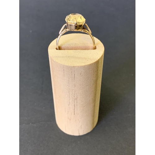 110 - A 9ct gold stone set ring, approx. size Q 1/2, total weight approx. 3g