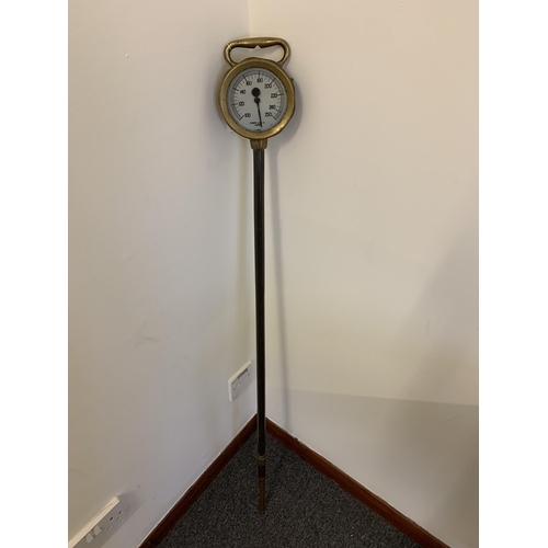 118 - A 19th Century brass and copper country house thermometer, 45