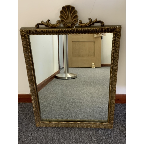 122 - A vintage mirror with gold plaster frame, 15