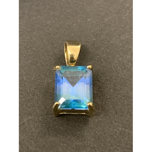 183 - A 9ct gold and blue topaz style ring, approx. size T 1/2, weight approx. 3.5g plus a 9ct gold and bl... 