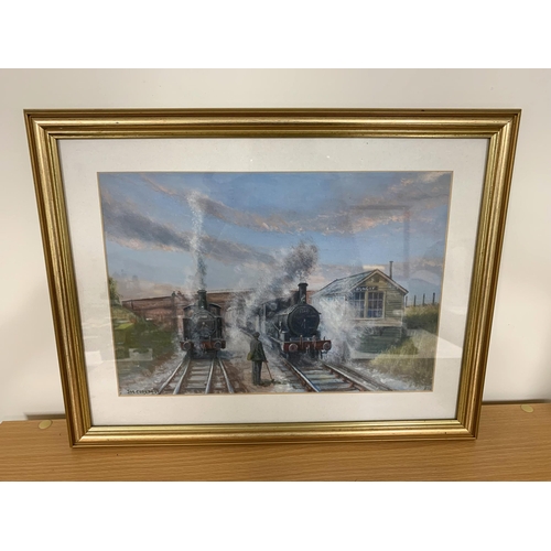 272 - Joe Crowfoot watercolour 'Bungay' Railway Station, framed and glazed, 13