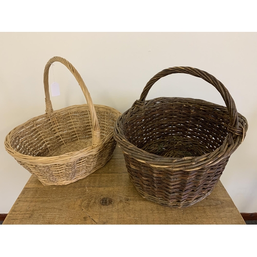 41 - Two vintage wicker shopping baskets