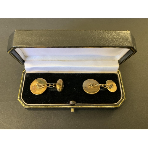 A pair of 925 silver gilt and enamel cufflinks, marked 'For God and the ...