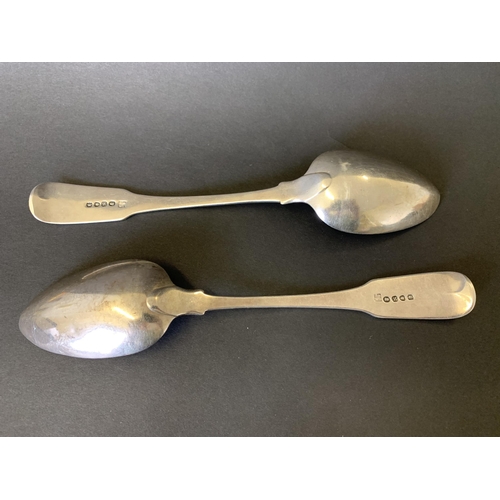 89 - A pair of George III fiddle pattern Peter & William Bateman tablespoons, well marked for London 1808... 