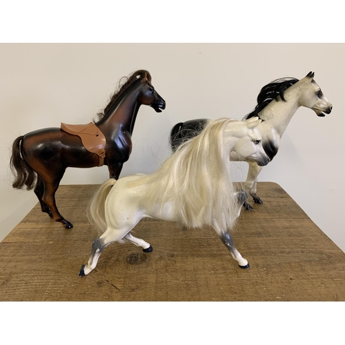 316 - Three vintage toy horses including Sindy horses