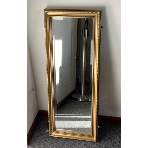 320 - A vintage long bevelled edge mirror, 39