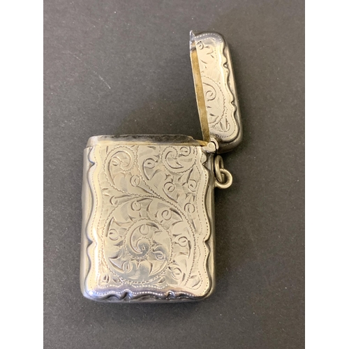 102 - A hallmarked silver vesta case, weight approx. 33g