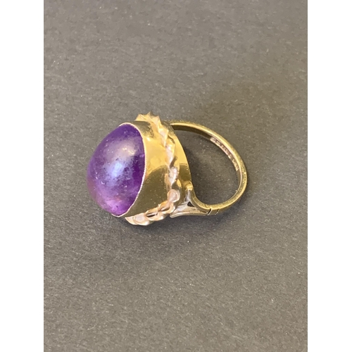 117 - A 9ct gold and amethyst colour stone ring, approx. size M, weight approx. 5.5g