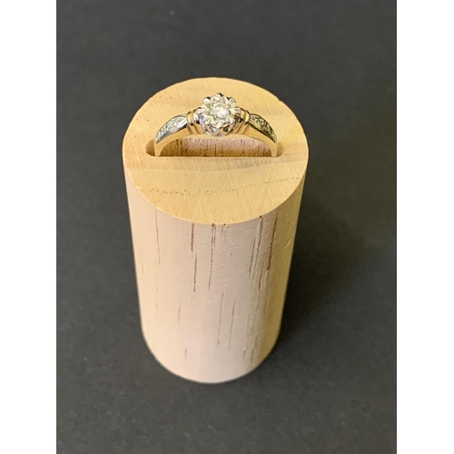 122 - A 9ct gold and diamond set ring, approx. size P, weight approx. 2.3g