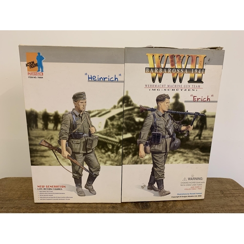 135 - Dragon action figures, boxed WW2 Wehrmacht machine gun team, 'Heinrich and Erich', complete in box, ... 