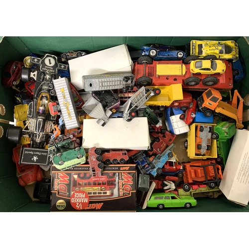 144 - A large selection of Matchbox, Corgi etc die cast model vehicles (play worn condition)