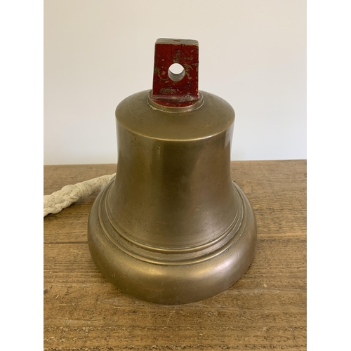 166 - A George VI bronze firemans bell, approx. 10