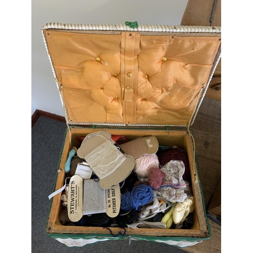 194 - Three vintage sewing boxes and contents