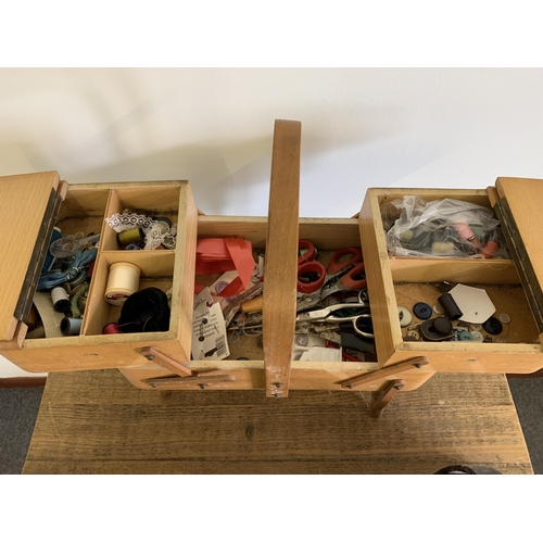 194 - Three vintage sewing boxes and contents