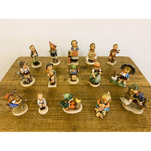 220 - Fourteen vintage Goebel West Germany children figurines plus one other (odd chips)