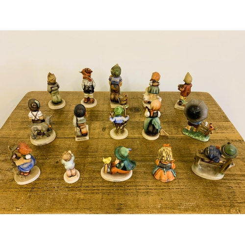 220 - Fourteen vintage Goebel West Germany children figurines plus one other (odd chips)