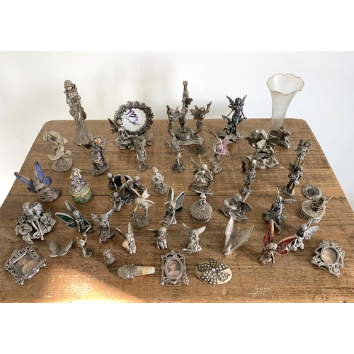 228 - A large selection of pewter figurines etc